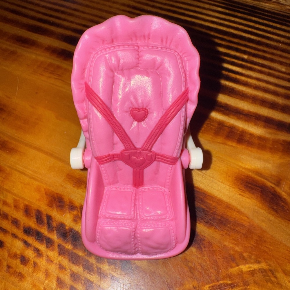 Fisher Price Loving Family Dollhouse Pink Baby Girl‎ Car Seat Carrier From Suv